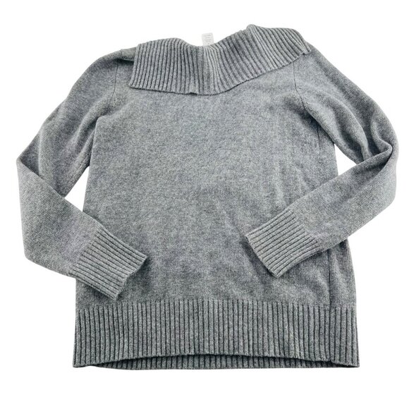 J. Crew Womens Gray Wool Blend Sweater With Zipper Collar & Ribbed Trim Size M - Picture 6 of 7